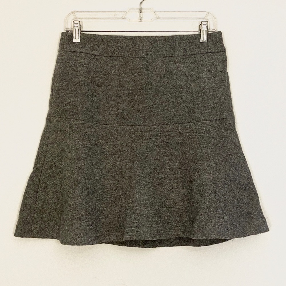 Ann Taylor Wool Blend Gray Lined Circle Skirt